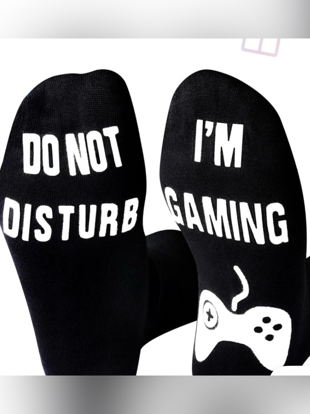 Do Not Disturb I'm Gaming Black Novelty Socks